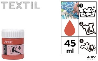 Farba do tkanin 45ml brązowa Artix PP651-21, Main Paper