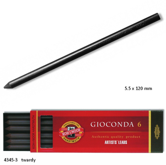 Grafity 5.5mm pastela czarna twarda Gioconda op. 6 szt., Koh-I-Noor