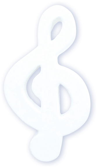 Sylwetka klucza wiolinowego 8.3 x 15.1 x 1.5 cm papierowa biała AC777C, Decopatch
