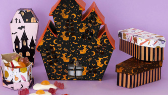 Pudełko w kszt. trumny Halloween 12,5 x 6 x 4 cm z masy papierowej BT059C, Decopatch