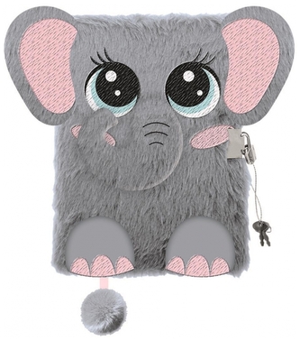Pamiętnik z kłódką 3D włochacz A5 96k My Little Friend Elephant, St.Majewski