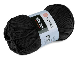 Pletací příze Gina / Jeans Plus 100 g - 1 ks - 27 (53) černá