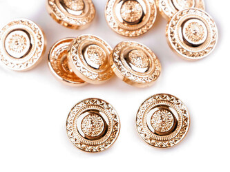 Kovový knoflík velikost 28" - 10 ks - 2 růžové zlato