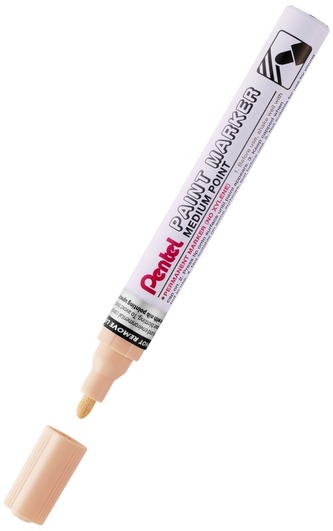 Marker olejowy - okrągła końc. 4,5mm, aluminiowa obudowa, kremowy żółty MMP10-WG, Pentel