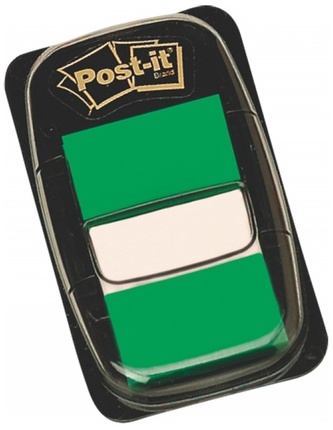 Zakładki indeksowe 25 x 43 mm zielone 50 szt., Post-it 3M