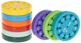 Spinner Matematyczny nauka dodawania i odejmowania dla dzieci +/- 9 szt w zestawie, Rozette