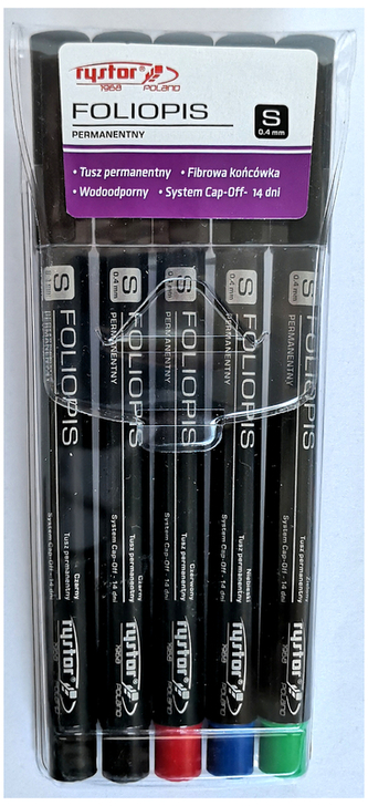 Foliopisy S 0.4 kpl. 5 szt. w 4-kol., Rystor