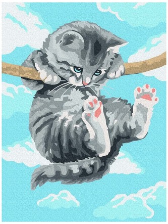 Numeromalowanie Classic 30x40 Kotek na gałęzi, iPicasso