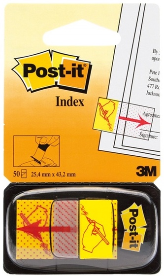 Zakładki indeksowe 25 x 43 mm Ręka i ołówek. 50 szt., Post-it 3M