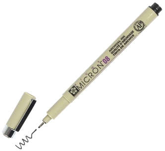 Cienkopis Pigma Micron 08 Black, Sakura