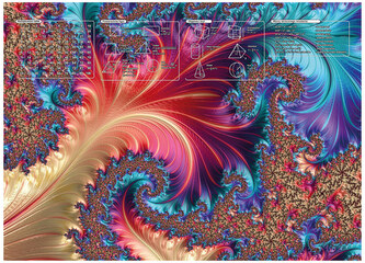 Podkład na biurko z nadrukiem Fractal, Panta-Plast