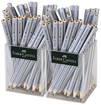 Ołówek Jumbo Grip B srebrny 72 szt., Faber-Castell