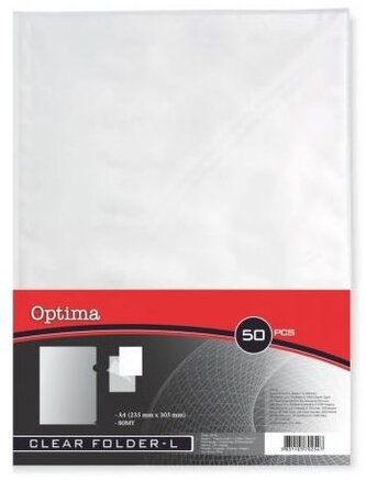 Obwoluta A4 „L” na arkusze 80 mic op. 50 szt., Optima