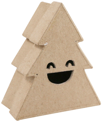 Pudełko w kształcie choinki z uśmiechem 9 x 10 x 4 cm BT056 C, Decopatch