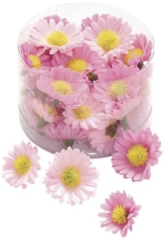 Elementy z pcv, Margaretki różowe 25szt.śr.4cm. D-A-S