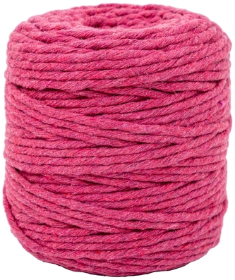 Sznurek bawełniany do makramy SBK-29 fuksjowy 5mm x 100m (splot 21 nitek), Aliga