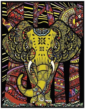 Kolorowanka welwetowa Słoń Indyjski 47 x 35 cm, Colorvelvet