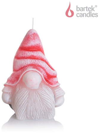 Świeca figurka Skrzat biały+czerwony, Bartek Candles