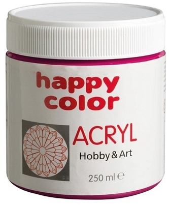Farba akrylowa 250 ml, ciemnoróżowa nr 25,  Happy Color
