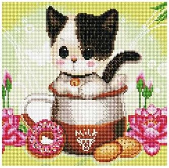 Mozaika diamentowa 30x30 Kotek i ciasteczka PD3030003 iPicasso