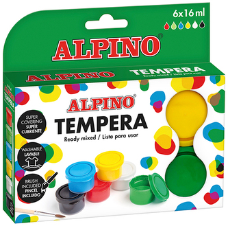 Farby plakatowe 6-kol. 16 ml. 503936, Alpino