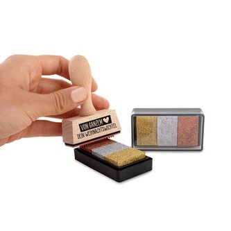 Poduszka do stempli – tusz metal. złoty, srebrny i brązowy 5,8 x 2,8 cm, Trendhaus