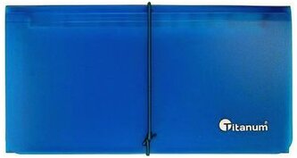 Teczka harmonijkowa 12-p. DL z gumką transp. niebieska TDL12BL, Titanum