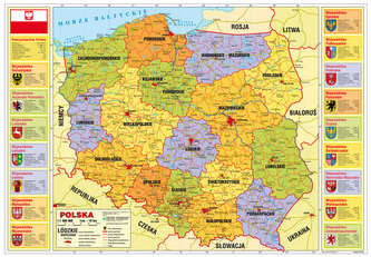 Podkład na biurko mapa Polski adm., Derform