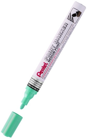 Marker olejowy - okrągła końc. 4,5mm, aluminiowa obudowa, perłowy zielony MMP10-MD, Pentel