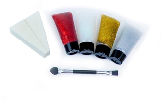 Farby do twarzy i ciała 6kol.+4 brokaty+akcesoria FA006, Aliga