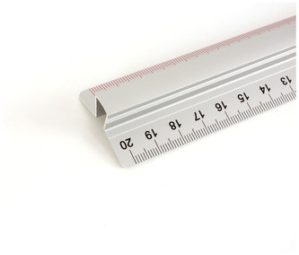 Linia 20cm AL z uchwytem obustronna podziałka, Leniar 30160