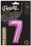 Balon foliowy B&C, Cyfra 7, satynowa różowa, 76 cm, GoDan