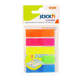 Zakładki indeksowe neon 5 kolorów zetki, Stick`n