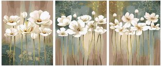 Numermoalowanie Classic 50x120 Białe kwiaty PC34050017, iPicasso