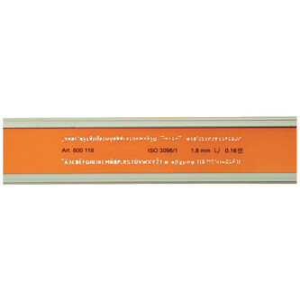 Szablon kreślarski litery proste 1,8mm, Leniar