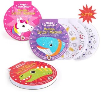 Kolorowanka Mandala z brokatem, 30 arkuszy, 3 rodzaje MAGIC MOMENTS, Trendhaus