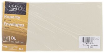 Koperty DL 110x220 Millenium kremowy K 120g/m2 10szt., Galeria Papieru