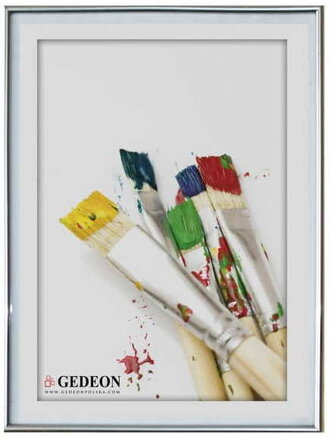 Ramka 21 x 29,7 cm plastikowa srebrna, Gedeon