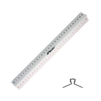 Linia 30cm Al. z uchwytem obustronna podziałka, Leniar 30161