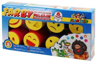 Farby do malowania palcami 8-kol. z pieczątkami 8051, Flamingo