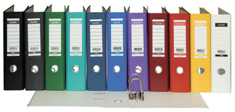 Segregator A4-80mm mech.dźwig. XXL żółty szyn., Bantex