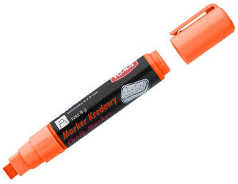 Marker kredowy końcówka 8 x 5 mm pomarańczowy, 291, Toma