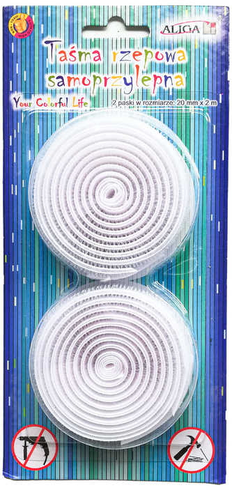 Taśma rzepowa samoprzylepna PSD-5412 op. 2 szt, Aliga