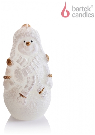 Świeca figurka Christmas Snowman biały+złoty, Bartek Candles