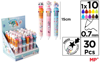 Długopisy 10-kol. Fantasy - Kotki & Tęcza 0,7mm, Main Paper