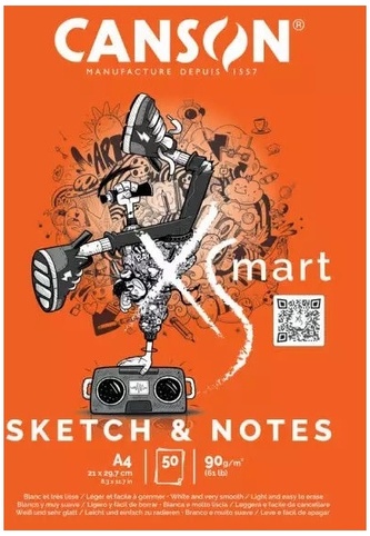 Blok szkicowy A4 50 k. 90g XSmart Sketch&Notes, Canson