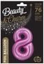 Balon foliowy B&C, Cyfra 8, satynowa różowa, 76 cm, GoDan