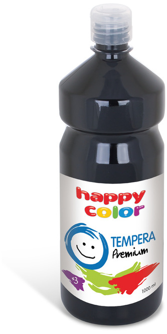 Farba tempera Premium 1000ml czarna nr 9, Happy Color