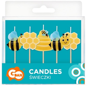 Świeczki pikery Pszczółki, 5 szt., Godan