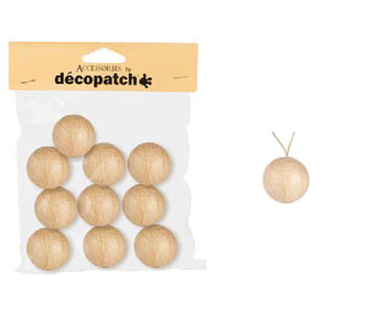 Bombki papierowe 3,5 cm zestaw 10 szt. NO063C, Decopatch